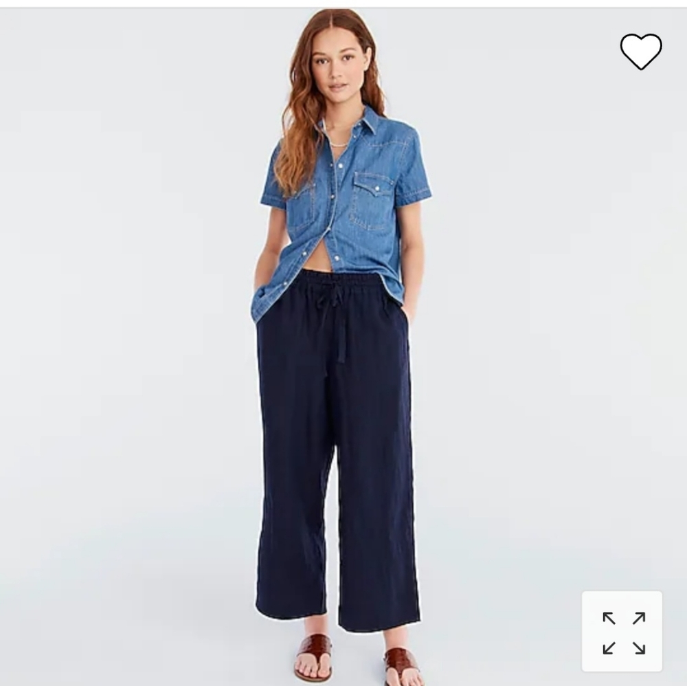 Jcrew Seaside Linen Pants in Medium Tall